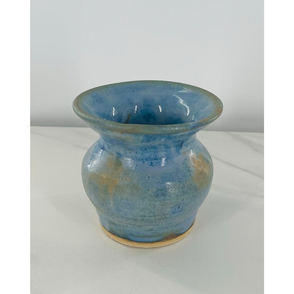 Blue Small Handmade Pottery Vase Home Decor - Picture 8 of 8